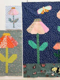 Woollypetals Echinacea Field Quilt Block in multiple sizes with fabric piecing