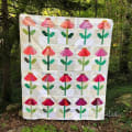 Woollypetals Echinacea Field quilt with 20 colorful coneflower blocks