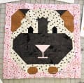 Woollypetals It's All Guinea Be Okay quilt block with black guinea pig face