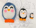 Woollypetals Penguin Pillow in three sizes with pattern pieces