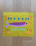 Woollypetals Sardine Tin FPP quilt with colorful fish and stars