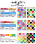 Woollypetals Floored Quilt Yardage showing fabric requirements and quilt block variations