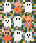 Woollypetals Ghost Party Pumpkin Expansion Pack quilt with ghost and pumpkin blocks