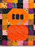 Woollypetals Ghost Party Pumpkin Expansion Pack quilt with colorful Halloween fabric patchwork