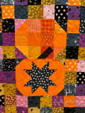 Woollypetals Ghost Party Pumpkin Expansion Pack quilt with orange star block