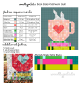 Woollypetals Book Date Patchwork Quilt pattern with fabric requirements and color layout diagram