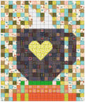 Woollypetals Book Date Patchwork Quilt with colorful patchwork blocks and heart design