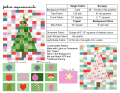 Woollypetals Oh Christmas Tree quilt pattern with fabric requirements and ornament designs