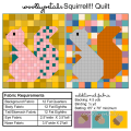 Woollypetals Squirrel!!! Quilt in pink, gray, and orange fabrics