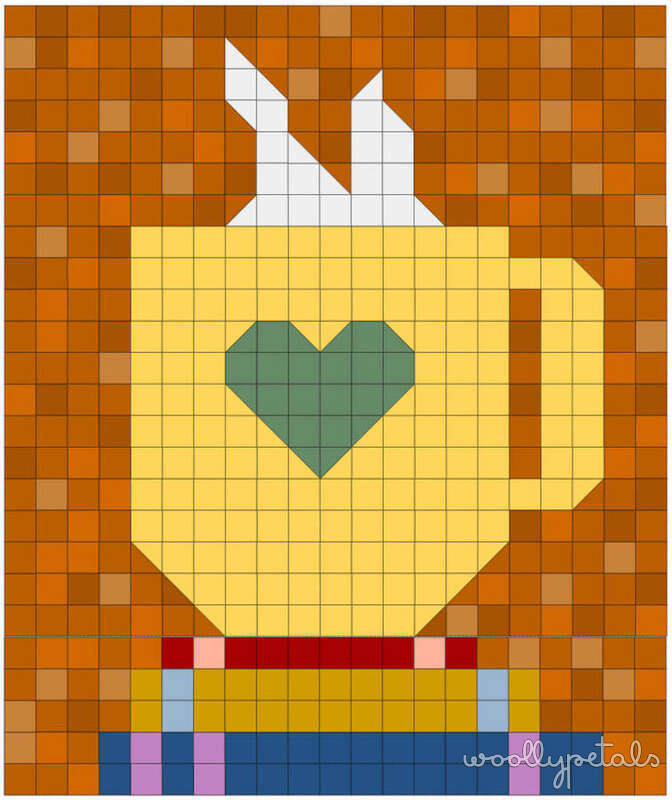 Woollypetals Book Date Patchwork Quilt with yellow book blocks and green heart