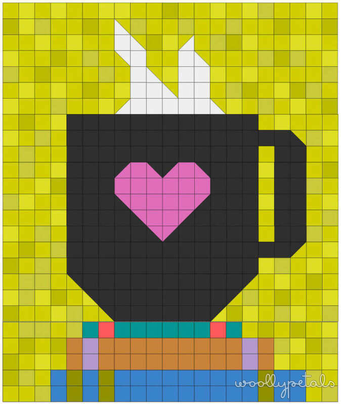 Woollypetals Book Date Patchwork Quilt with pink heart and stacked books design