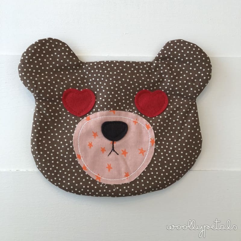 woollypetals bear pouch 