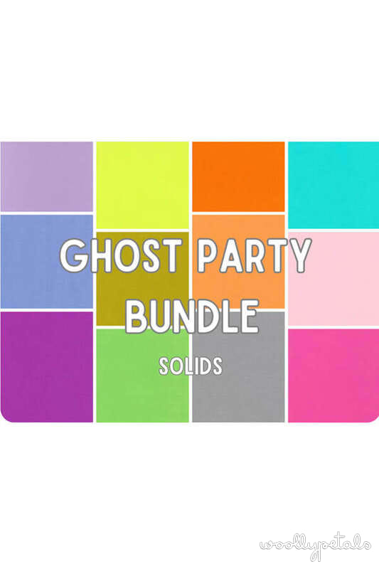 Ghost Party Bundle Solids fabric collection with colorful solid cotton squares