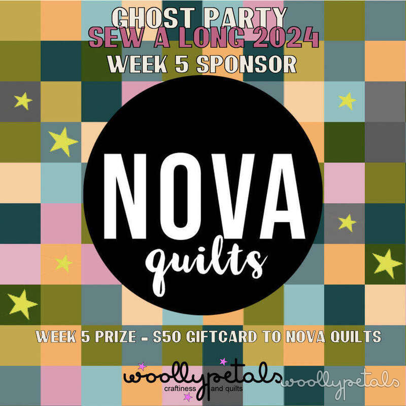 Ghost Party Sew Along 2024 Week 5 sponsor announcement featuring Nova Quilts