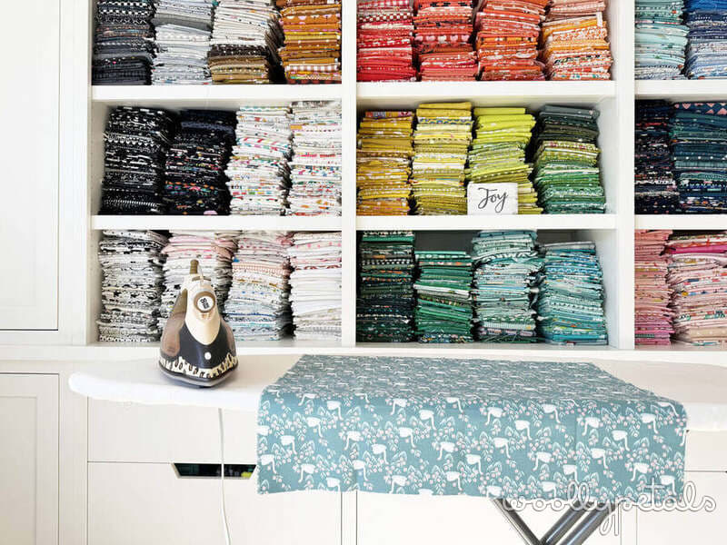 Woollypetals New Star quilt course cutting tutorial with organized fabric stacks