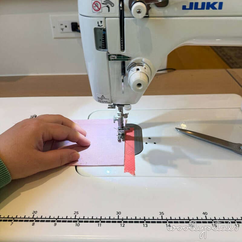 Woollypetals New Star Quilt Stitch'N'Flip sewing technique on JUKI machine