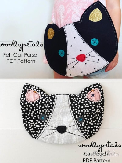 Cat Pouch + Felt Cat Purse Bundle